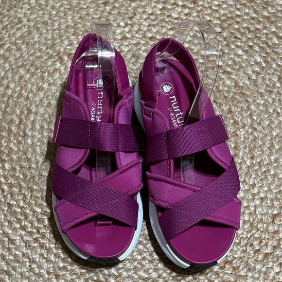 Nurture Womens Canyon Platform Chunky Sandals Sz 8M Pink Hook & Loop Closure - Picture 2 of 4